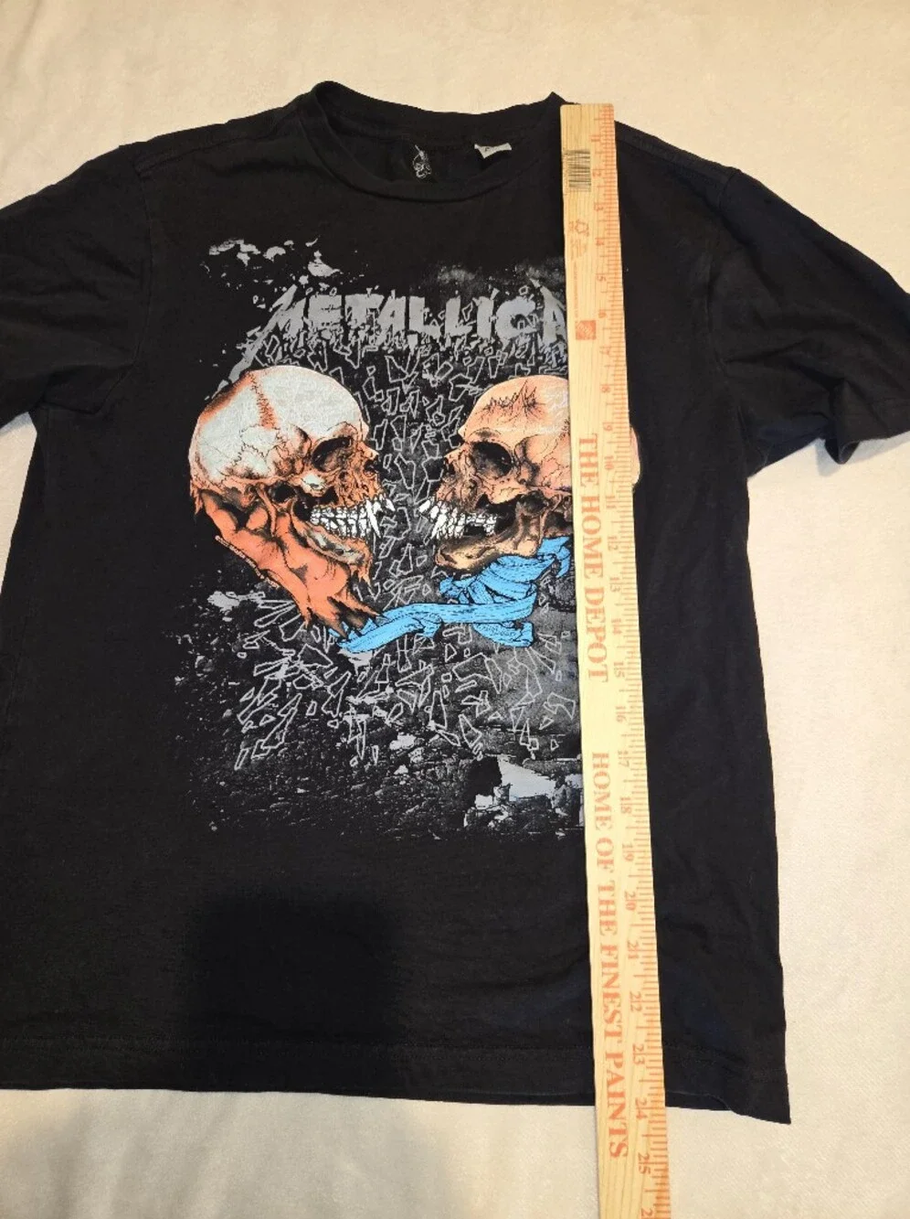 Metallica Black Short-Sleeve Graphic Tee with Blue Accent Fits Like A Large